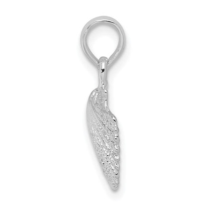 De-Ani Sterling Silver Rhodium-Plated Polished Scallop Shell Pendant