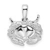 De-Ani Sterling Silver Rhodium-Plated Polished Stone Crab Pendant