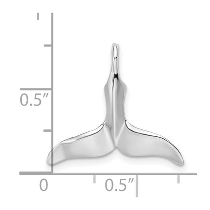De-Ani Sterling Silver Rhodium-Plated Polished Whale Tail Pendant