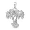 De-Ani Sterling Silver Rhodium-Plated Polished Two Palm Trees Pendant