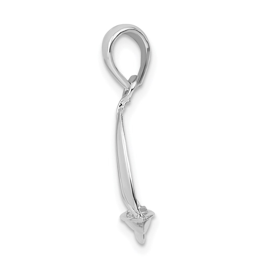 De-Ani Sterling Silver Rhodium-plated Polished 3D Sailboat Pendant
