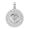De-Ani Sterling Silver Rhodium-Plated Textured Turks and Caicos Sand Dollar Pendant