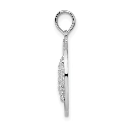 De-Ani Sterling Silver Rhodium-Plated Textured Turks and Caicos with Starfish Pendant