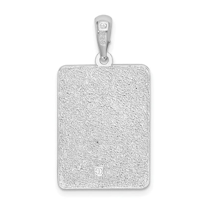 De-Ani Sterling Silver Rhodium-Plated Polished 0 Mile Marker Key West Pendant