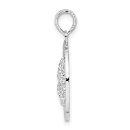 De-Ani Sterling Silver Rhodium-Plated Textured Siesta Key Florida with Starfish Pendant