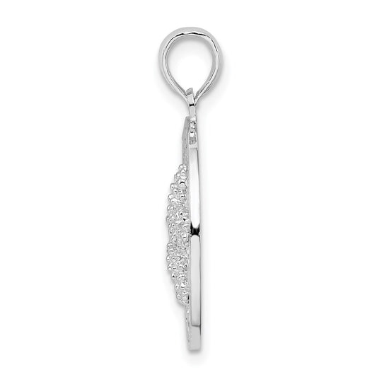 De-Ani Sterling Silver Rhodium-Plated Textured Siesta Key Florida with Starfish Pendant