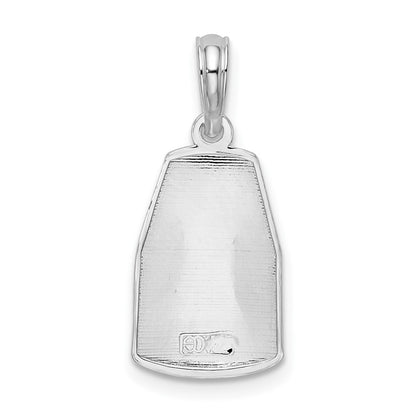 De-Ani Sterling Silver Rhodium-Plated Polished Small Key West USA Pendant