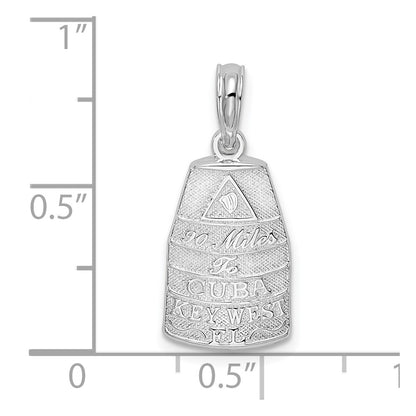 De-Ani Sterling Silver Rhodium-Plated Polished Small Key West USA Pendant