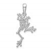 De-Ani Sterling Silver Rhodium-Plated Polished Jumping Frog Pendant