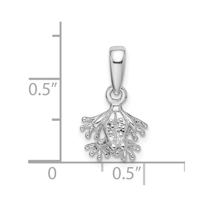 De-Ani Sterling Silver Rhodium-Plated Polished Mini Frog Pendant