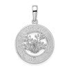 De-Ani Sterling Silver Rhodium-Plated Polished Antigua W.I. Circle Frog Pendant
