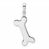 De-Ani Sterling Silver Rhodium-plated Polished Engraveable Dog Bone Pendant