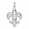 De-Ani Sterling Silver Rhodium-Plated Polished Large Fleur de Lis Pendant