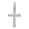 De-Ani Sterling Silver Rhodium-Plated Polished Tubular Latin Cross Pendant