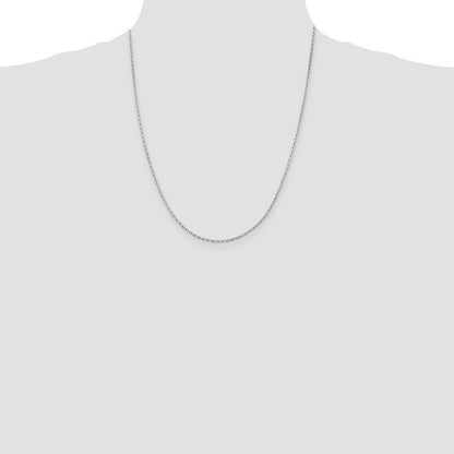 Sterling Silver 1.5mm Beveled Oval Cable Chain w/4in ext.