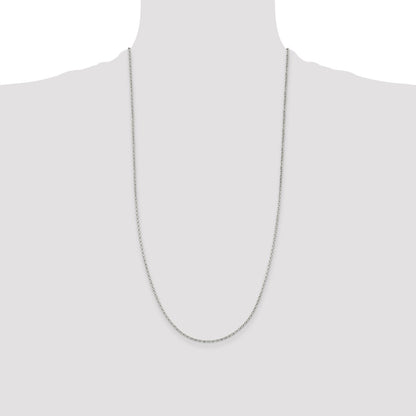 Sterling Silver 1.5mm Beveled Oval Cable Chain