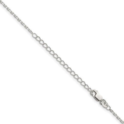 Sterling Silver 1.5mm Beveled Oval Cable Chain w/2in ext.