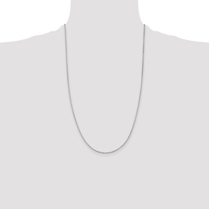 Sterling Silver Rhodium-plated 1.5mm Beveled Oval Cable Chain
