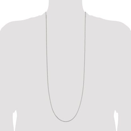 Sterling Silver 2mm Beveled Oval Cable Chain