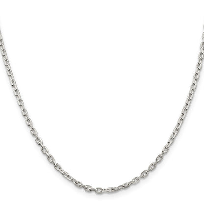 Sterling Silver 2.75mm Beveled Oval Cable Chain w/4in ext.