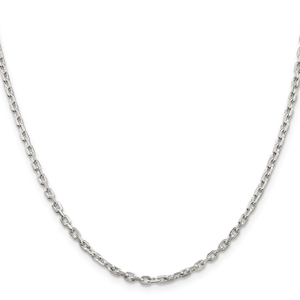 Sterling Silver 2.75mm Beveled Oval Cable Chain w/2in ext.