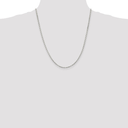 Sterling Silver 2.75mm Beveled Oval Cable Chain