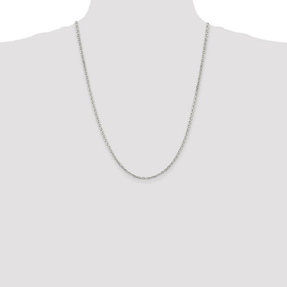 Sterling Silver 2.75mm Beveled Oval Cable Chain