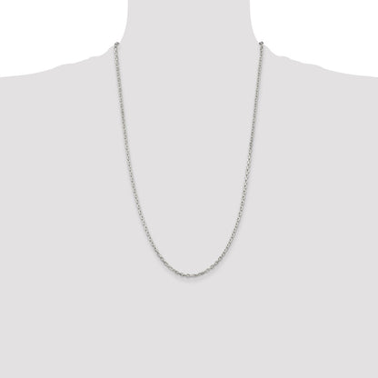 Sterling Silver 2.75mm Beveled Oval Cable Chain