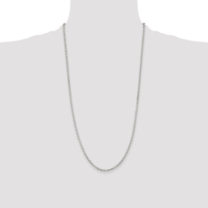 Sterling Silver 2.75mm Beveled Oval Cable Chain
