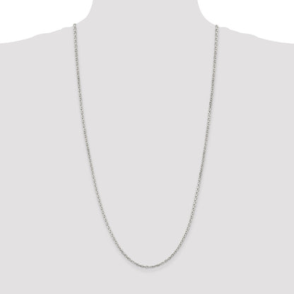 Sterling Silver 2.75mm Beveled Oval Cable Chain