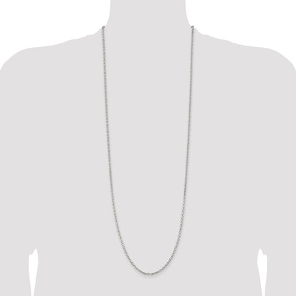 Sterling Silver 2.75mm Beveled Oval Cable Chain