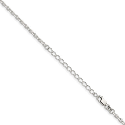 Sterling Silver 2.75mm Beveled Oval Cable Chain w/2in ext.
