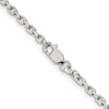 Sterling Silver Rhodium-plated 2.75mm Beveled Oval Cable Chain