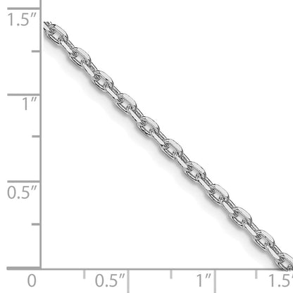 Sterling Silver Rhodium-plated 2.75mm Beveled Oval Cable Chain