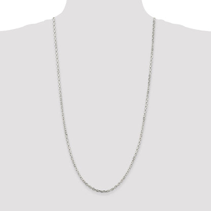 Sterling Silver 3.25mm Beveled Oval Cable Chain