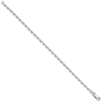 Sterling Silver 3.25mm Beveled Oval Cable Chain