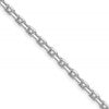 Sterling Silver Rhodium-plated 3.25mm Beveled Oval Cable Chain