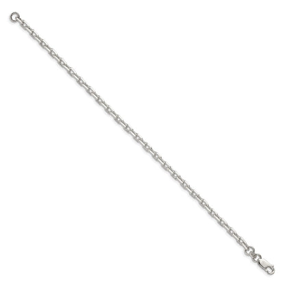 Sterling Silver 3.95mm Beveled Oval Cable Chain