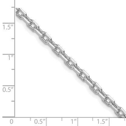 Sterling Silver Rhodium-plated 3.95mm Beveled Oval Cable Chain