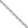 Sterling Silver Rhodium-plated 3.95mm Beveled Oval Cable Chain