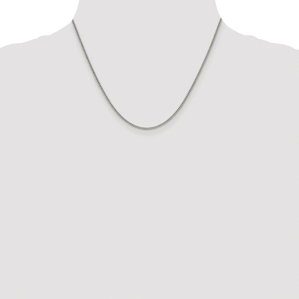 Sterling Silver Rhodium-plated 1.75mm Curb Chain