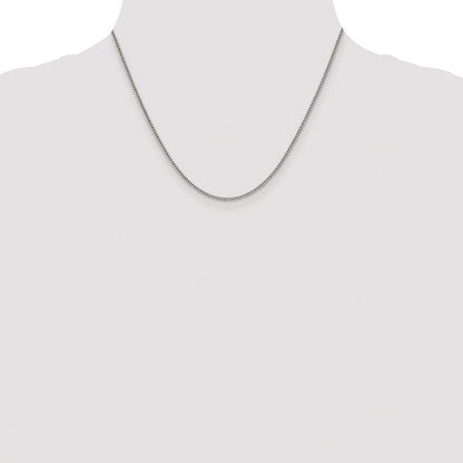 Sterling Silver Rhodium-plated 1.75mm Curb Chain