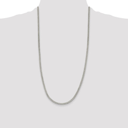 Sterling Silver Rhodium-plated 3.5mm Curb Chain