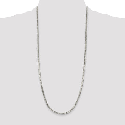 Sterling Silver Rhodium-plated 3.5mm Curb Chain