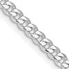 Sterling Silver Rhodium-plated 3.5mm Curb Chain