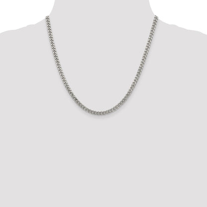 Sterling Silver Rhodium-plated 4.5mm Curb Chain
