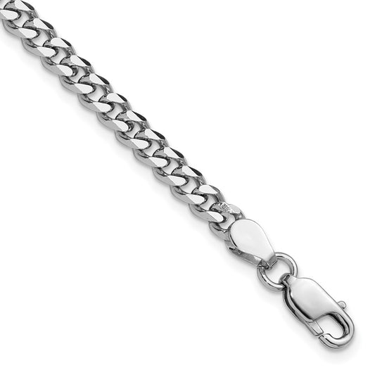 Sterling Silver Rhodium-plated 4.5mm Curb Chain