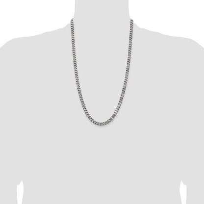 Sterling Silver Antiqued 6.0mm Curb Chain