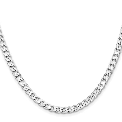Sterling Silver Rhodium-plated 5.7mm Curb Chain