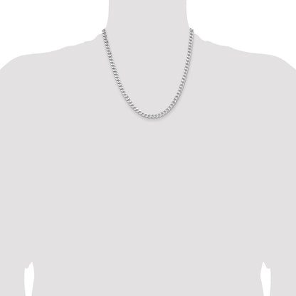 Sterling Silver Rhodium-plated 5.7mm Curb Chain